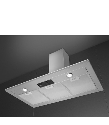 Smeg KSED95XE Campana Trapecio, Estética Universal, Acero Inoxidable, 90 cm