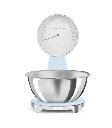 Smeg KSF01PBWW Báscula de cocina analógica 50's Style, Azul