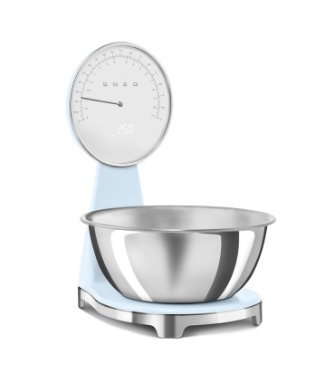 Smeg KSF01PBWW Báscula de cocina analógica 50's Style, Azul