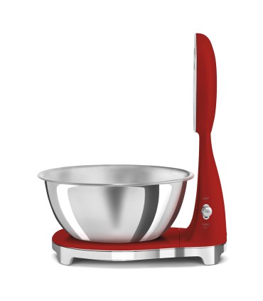 Smeg KSF01RDWW Báscula de cocina analógica 50's Style, Rojo