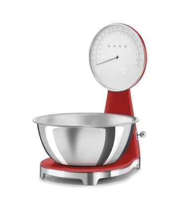 Smeg KSF01RDWW Báscula de cocina analógica 50's Style, Rojo