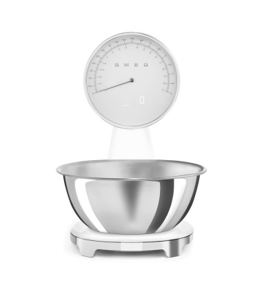 Smeg KSF01WHWW Báscula de cocina analógica 50's Style, Blanco