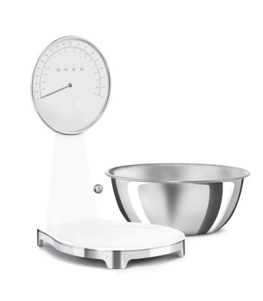 Smeg KSF01WHWW Báscula de cocina analógica 50's Style, Blanco