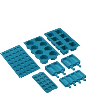 Smeg SMOLD Pack de 7 moldes de silicona, Aptos para temperaturas -60ºC hasta 230ºC