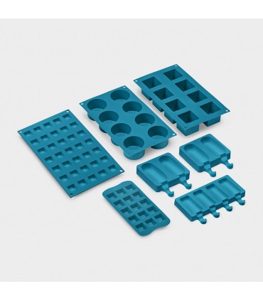 Smeg SMOLD Pack de 7 moldes de silicona, Aptos para temperaturas -60ºC hasta 230ºC