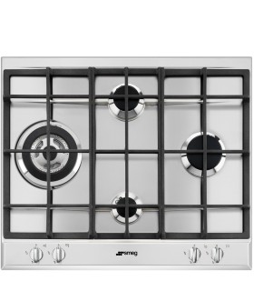 Smeg P261XGH Encimera de gas, Estética Selección, Acero inoxidable, 60 cm