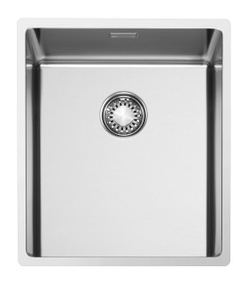 Smeg VR12S34 Fregadero Acero Inoxidable, 1 cubeta de 34 cm, Instalación Enrasada, Bajo Encimera o Sobre Encimera