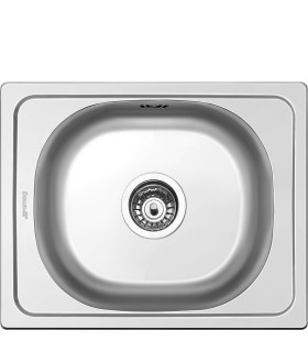 Smeg LYP401 Fregadero Acero Inoxidable, 1 cubeta de 37,5 cm, Instalación Sobre Encimera