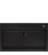 Smeg VSGX860MN Fregadero Granito Negro, 1 cubeta de 79,6 cm, Instalación Sobre Encimera