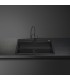 Smeg VSGX860MN Fregadero Granito Negro, 1 cubeta de 79,6 cm, Instalación Sobre Encimera