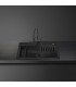 Smeg VSGX860MN Fregadero Granito Negro, 1 cubeta de 79,6 cm, Instalación Sobre Encimera