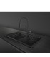 Smeg VSGX860MN Fregadero Granito Negro, 1 cubeta de 79,6 cm, Instalación Sobre Encimera