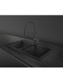 Smeg VSGX860MN Fregadero Granito Negro, 1 cubeta de 79,6 cm, Instalación Sobre Encimera