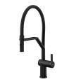 Smeg MID20MN Grifo cocina Monomando Semiprofesional, Caño giratorio 360° flexible, Color Negro Mate