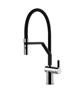 Smeg MID20CR Grifo cocina Monomando Semiprofesional, Caño giratorio 360° flexible, Color Cromo