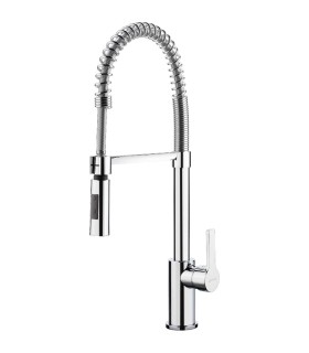 Smeg MID5CR Grifo cocina Monomando Semiprofesional, Caño giratorio 180° flexible, Color Cromo