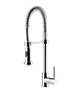 Smeg MID9CR Grifo cocina Monomando Semiprofesional, Caño giratorio 360° flexible, Color Cromo