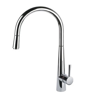 Smeg MD14CR Grifo cocina monomando extraíble, Caño giratorio 170°, Color Cromo