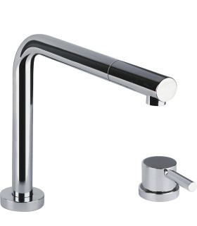Smeg MTD5CR Grifo cocina monomando, Caño giratorio 360° extraíble y retráctil: 6 - 27 cm altura, Color Cromo