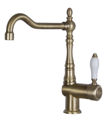 Smeg MIR6O-2 Grifo cocina monomando, Caño giratorio 360°, Estética Colonial, Color Bronce