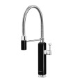 Smeg MDF50BL Grifo cocina monomando Semi-profesional, Caño giratorio 360° flexible, Estética 50's Style, Color Negro