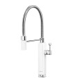 Smeg MDF50WH Grifo cocina monomando Semi-profesional, Caño giratorio 360° flexible, Estética 50's Style, Color Blanco