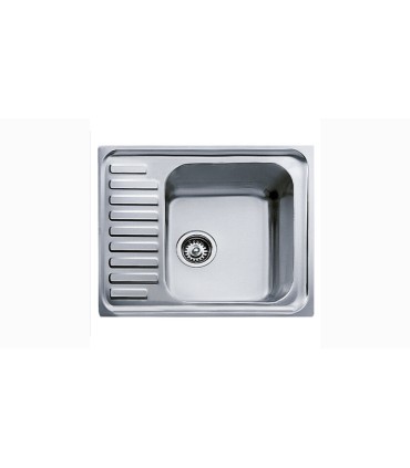 Teka Classic 1C ½E 650 Fregadero 65 cm Sobre Encimera, 1 Cubeta 40,6 cm, Escurridor Reversible, Acero inoxidable, Serie Total
