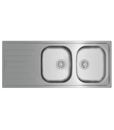 Teka Universe 80 T-XP 2C 1E Fregadero 116 cm Sobre Encimera, 2 Cubetas de 34 cm, Reversible, Acero inoxidable, Serie Total