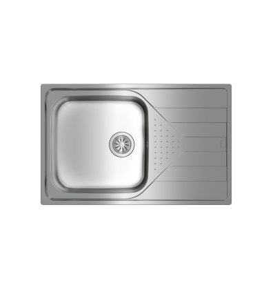 Teka Universe 50 T-XP 1C 1E Max Fregadero 79 cm Sobre Encimera, 1 Cubeta 40,6 cm, Derecho, Acero inoxidable, Serie Total