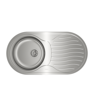 Teka DR-80 1C 1E Fregadero 84 cm Sobre Encimera, 1 Cubeta Ø36 cm, Escurridor Reversible, Acero inoxidable, Serie Easy