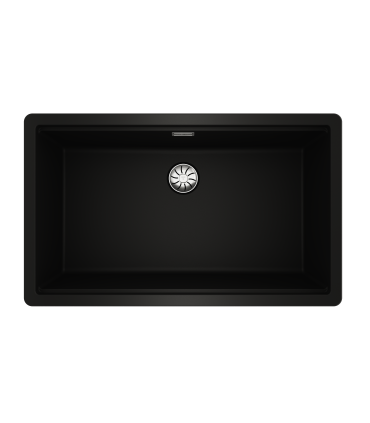 Teka Radea R10 70.40 M-TG Fregadero de Granito Tegranite+, 1 Cubeta 69,4 cm, Doble Instalación, Negro, Serie Maestro