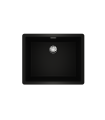 Teka Radea R10 50.40 M-TG Fregadero de Granito Tegranite+, 1 Cubeta 50 cm, Doble Instalación, Negro, Serie Maestro