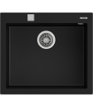 Teka ForSquare 50.40 TG Fregadero Sobre Encimera de Granito Tegranite+, 1 Cubeta 50 cm, Negro, Serie Total