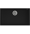 Teka Square 72.40 TG Fregadero Bajo Encimera de Granito Tegranite+, 1 Cubeta 72 cm, Negro, Serie Maestro