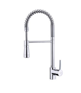 Teka ARK 939 Grifo cocina monomando profesional con caño giratorio flexible, Plateado, Serie Maestro