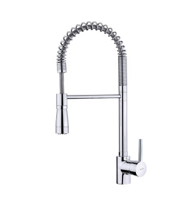 Teka ARK 939 Grifo cocina monomando profesional con caño giratorio flexible, Plateado, Serie Maestro