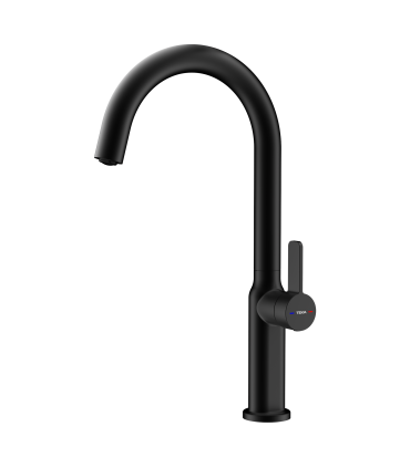 Teka OVAL 915 Grifo cocina monomando con caño giratorio y cuerpo ovalado, Negro, Serie Total