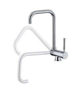 Teka MTP 984 Grifo cocina monomando con caño, giratorio y abatible, Plateado, Serie Easy