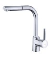 Teka ARK 938 Grifo cocina monomando extraíble con caño giratorio de gran resistencia, Plateado, Serie Maestro
