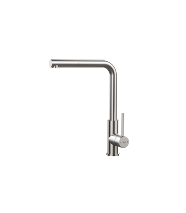 Teka UNI 9331 Grifo cocina monomando extraíble con caño giratorio de gran calidad, Acero inoxidable, Serie Maestro