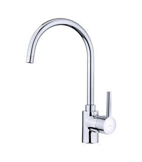 Teka ARK 915 Grifo cocina monomando con caño giratorio, Plateado, Serie Easy