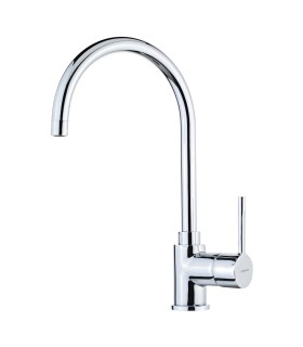 Teka SP 995 Grifo cocina monomando con caño giratorio, Plateado, Serie Easy