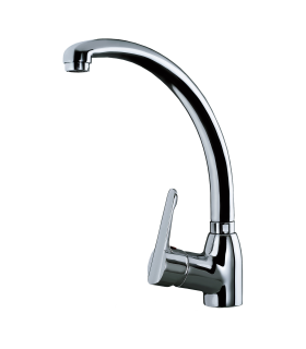 Teka MN Grifo cocina monomando con caño giratorio, Plateado, Serie Easy