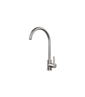 Teka UNI 9310 Grifo cocina monomando con caño giratorio, Acero inoxidable, Serie Easy