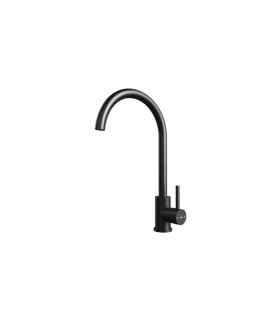 Teka UNI 9310 Grifo cocina monomando con caño giratorio, Acero negro, Serie Easy