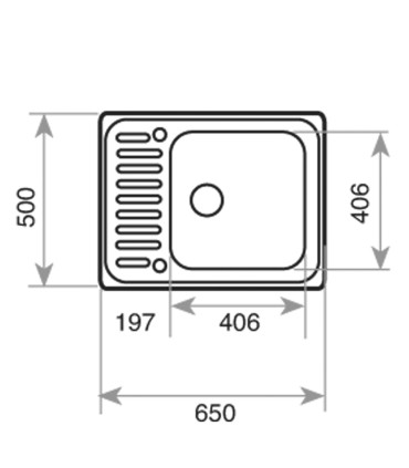 Teka Classic 1C ½E 650 Fregadero 65 cm Sobre Encimera, 1 Cubeta 40,6 cm, Escurridor Reversible, Acero inoxidable, Serie Total