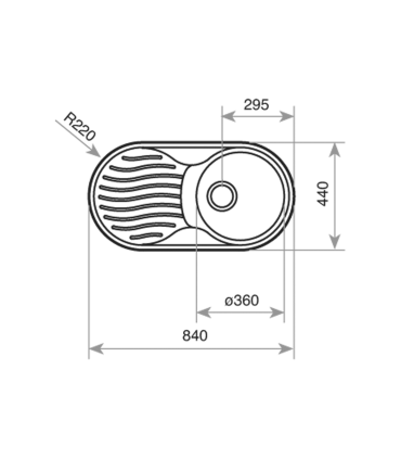 Teka DR-80 1C 1E Fregadero 84 cm Sobre Encimera, 1 Cubeta Ø36 cm, Escurridor Reversible, Acero inoxidable, Serie Easy