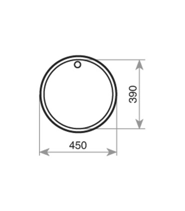 Teka ERC 1C Fregadero Sobre Encimera, 1 Cubeta Ø39 cm, Acero inoxidable, Serie Easy