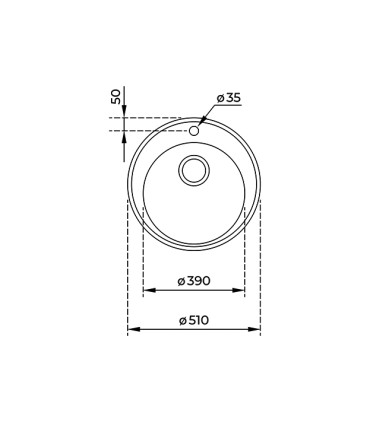 Teka Centroval 1C Fregadero Sobre Encimera, 1 Cubeta Ø39 cm, Acero inoxidable, Serie Easy