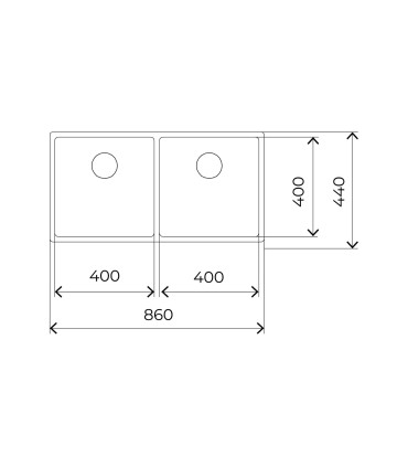 Teka Be Linea RS15 2C 860 Fregadero SilentSmart 86 cm Bajo Encimera, 2 Cubetas de 40 cm, Acero inoxidable, Serie Maestro